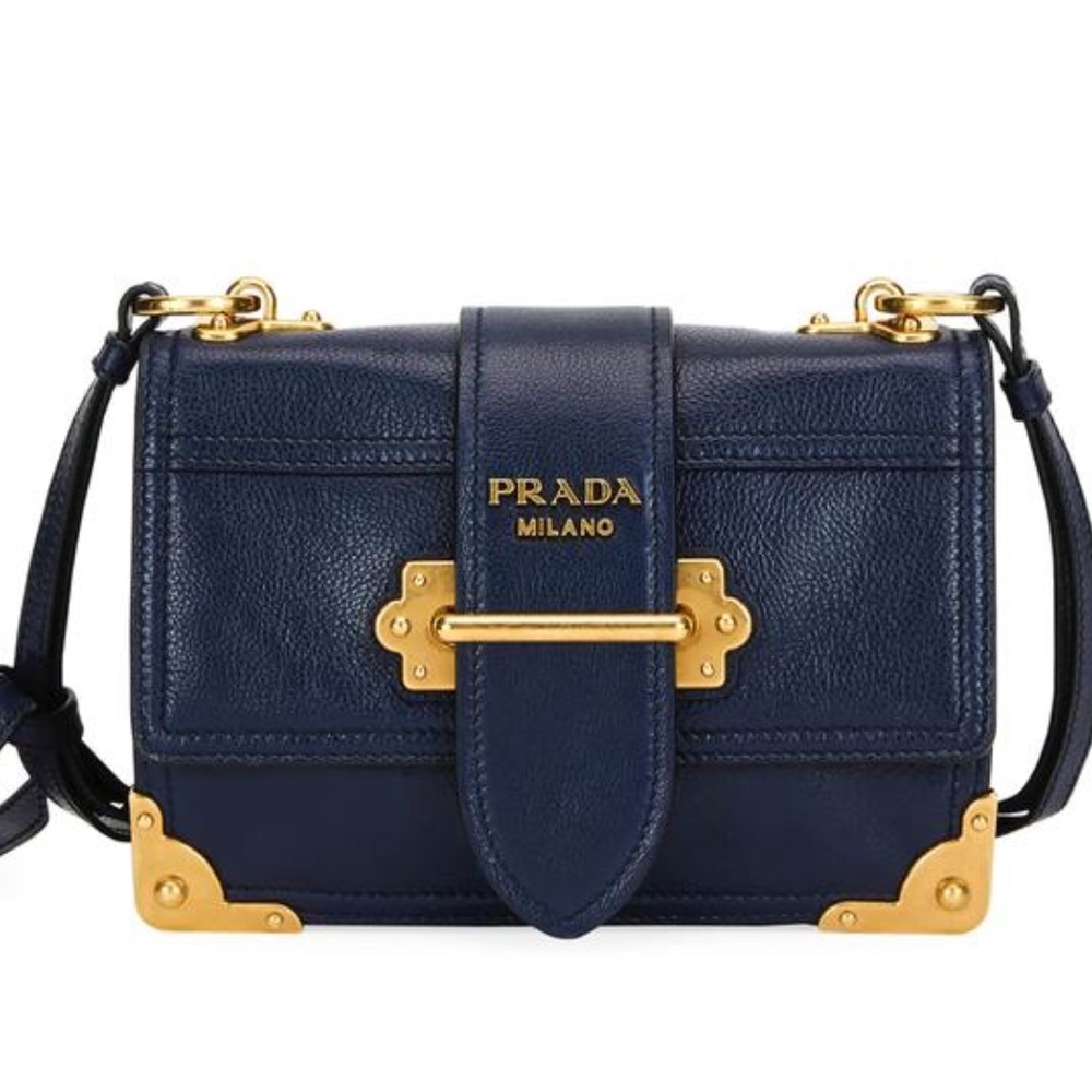 New Authentic Prada Glace Calf Soft Cahier Shoulder Bag